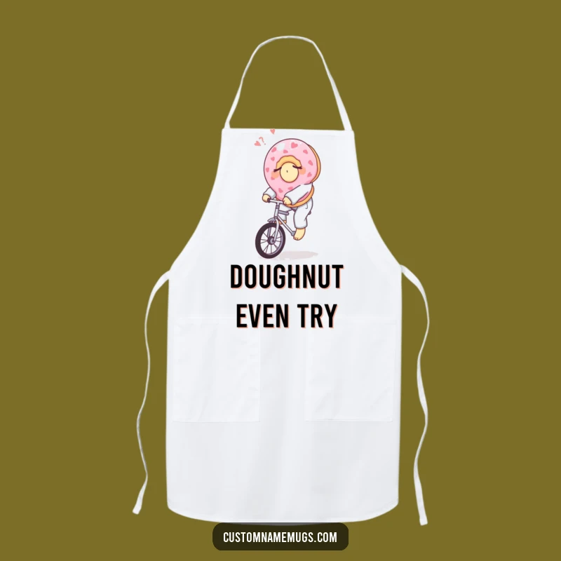 Funny Donut Apron - Sleepy Character's Pajama Unicycle Kitchen Fun Gift!