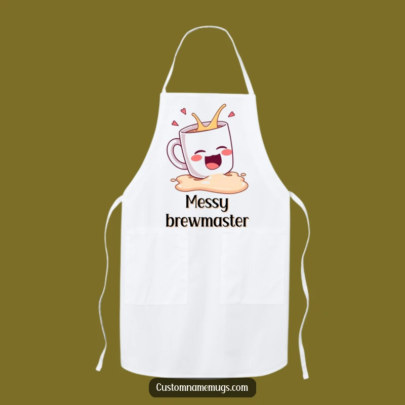 Funny Coffee Spill Laughing Apron: Hilarious Kitchen Accessory for Baristas
