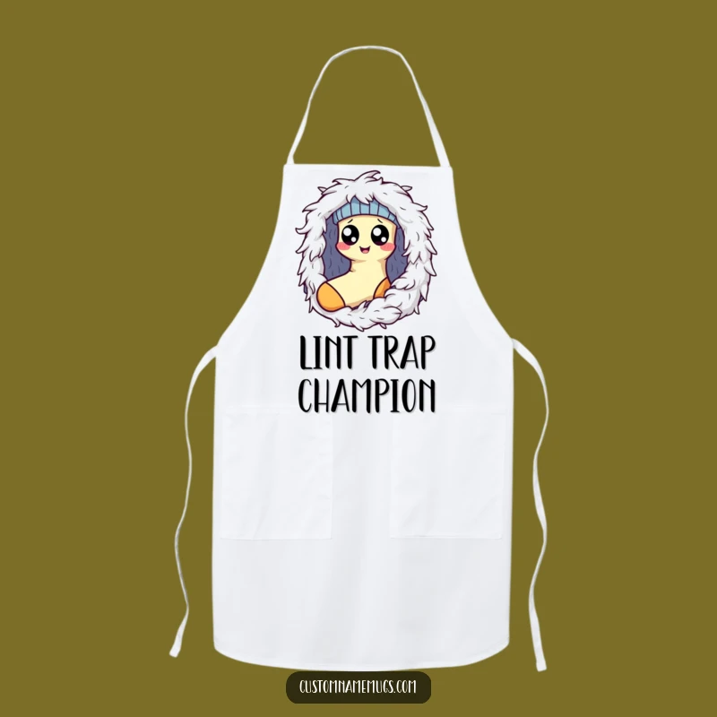 Funny Kawaii Sock Lint Monster Apron: Hilarious Kitchen Helper Gift for Laundry Lovers