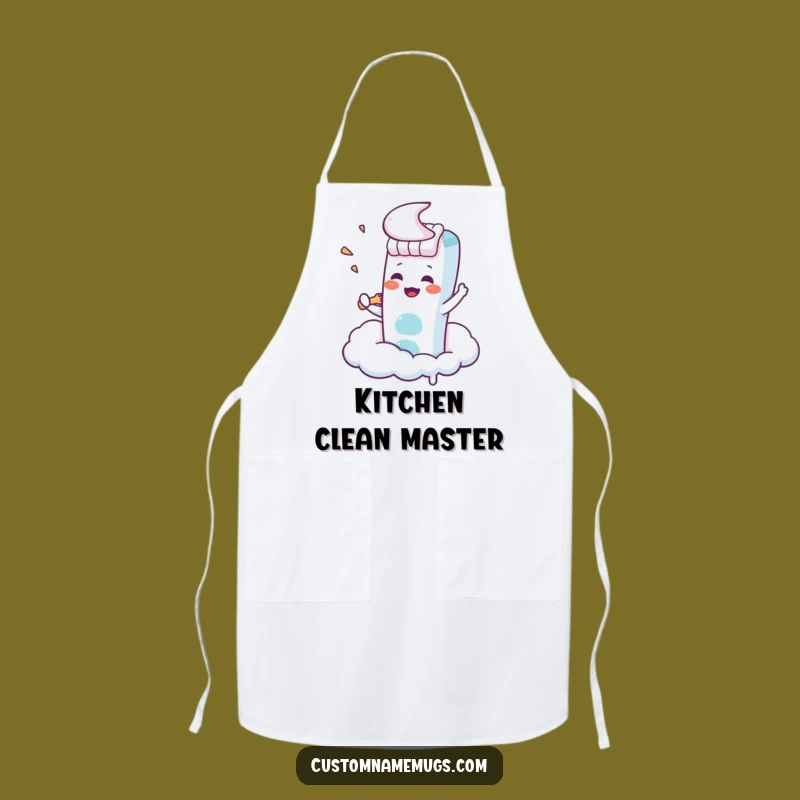 Funny Kawaii Toothbrush Cloud Apron: Hilarious Kitchen Gift for Ambitious Cooks