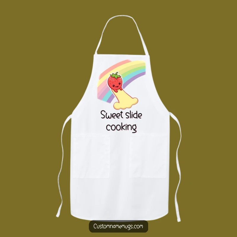 Funny Strawberry Rainbow Apron: Hilarious Fruit Slide Kitchenwear Gift