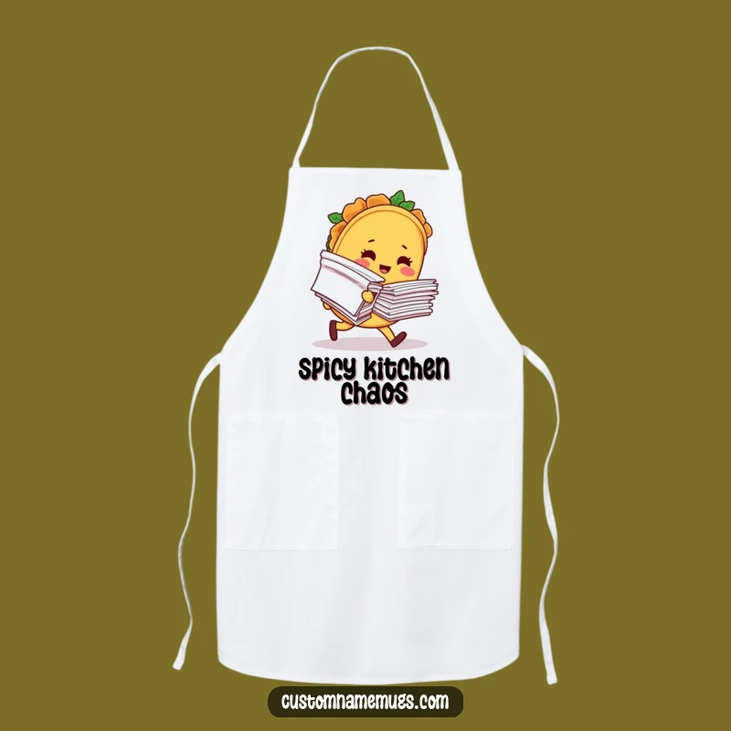 Funny Taco Apron - Blushing Character's Paper Trip Kitchen Fun Gift!