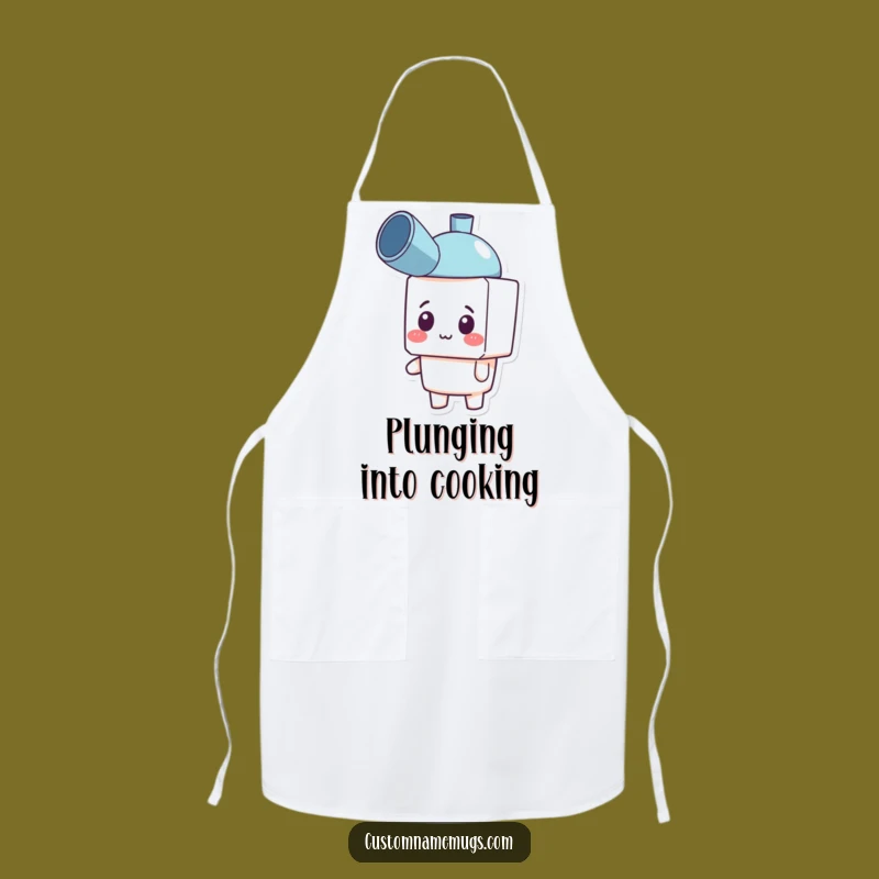 Funny Plunger Hat Apron: Cook with Glee in This Blocky Character's Hilarious Wear