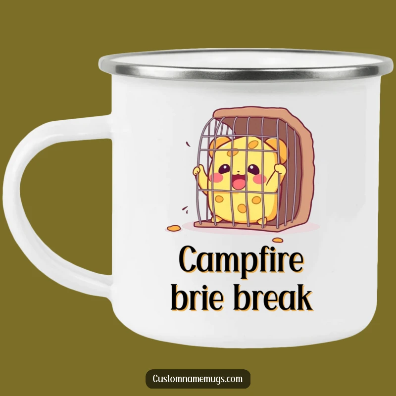 Funny Kawaii Cheese Cage Escape Camping Mug: Hilarious Outdoor Adventure Companion