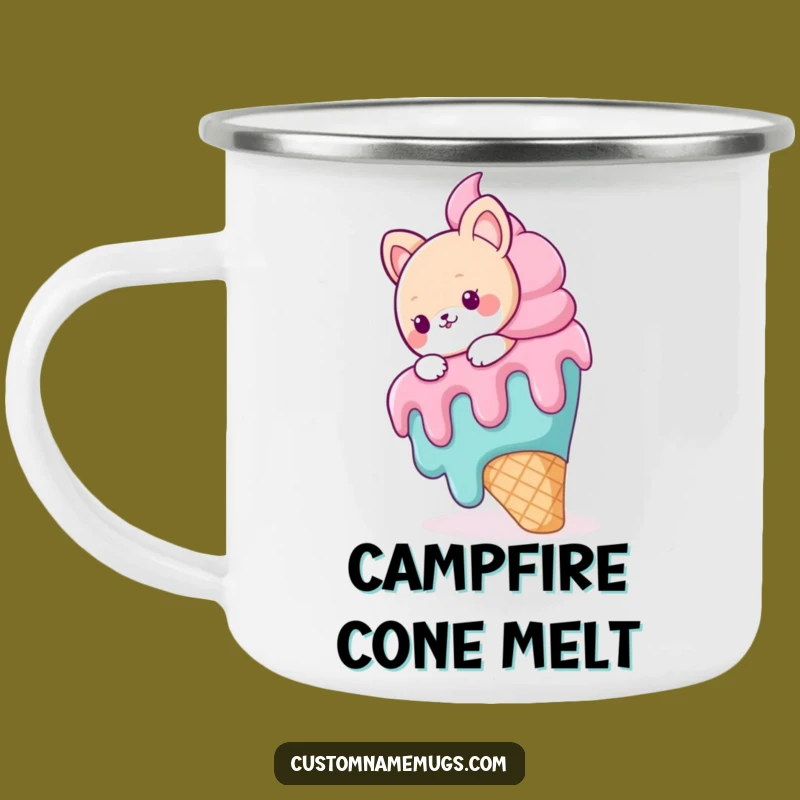 Funny Ice Cream Slip Camping Mug - Cute Animal Outdoor Companion