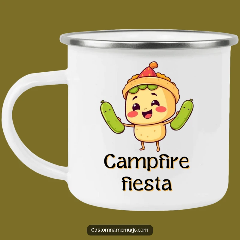 Funny Campfire Mug: Juggling Taco, Hilarious Outdoor Fiesta Gift