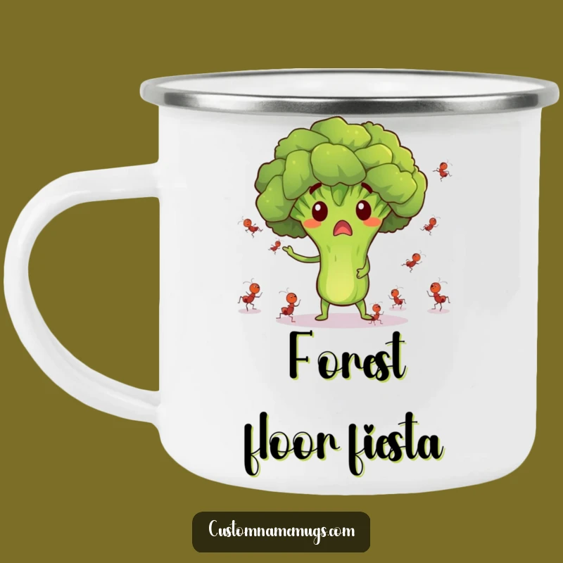Funny Surprised Broccoli Ant Juggling Camping Mug - Outdoor Fun!