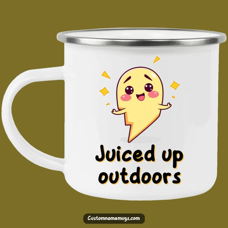 Funny Clumsy Lightning Bolt Zapping Himself Camping Mug - Outdoor Laughs!
