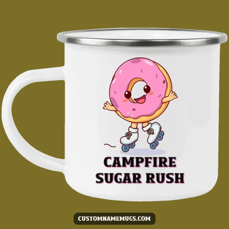 Funny Donut Skate Camping Mug: Adventure Fueled by Sweet Spins