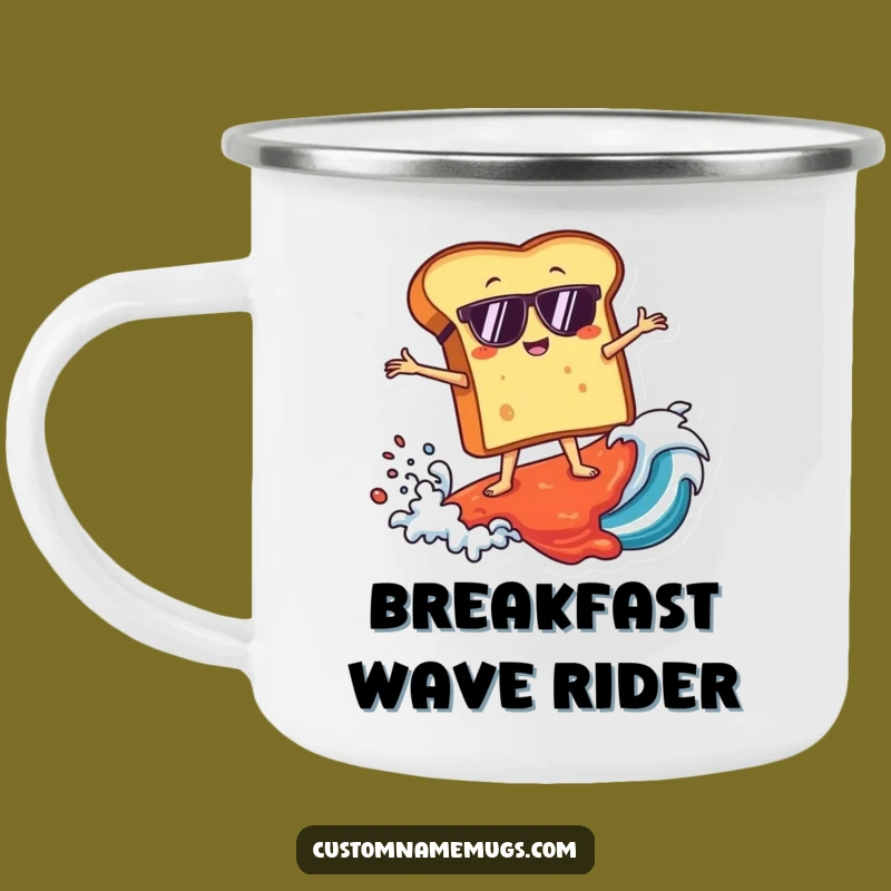 Funny Toast Surfer Camping Mug: Durable & Cool Jam Wave Rider Outdoor Mug