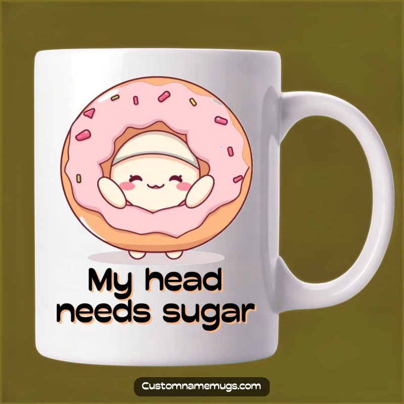 Funny Donut Hat Blob Mug - Hilarious Character Gift for Sweet Treat Lovers