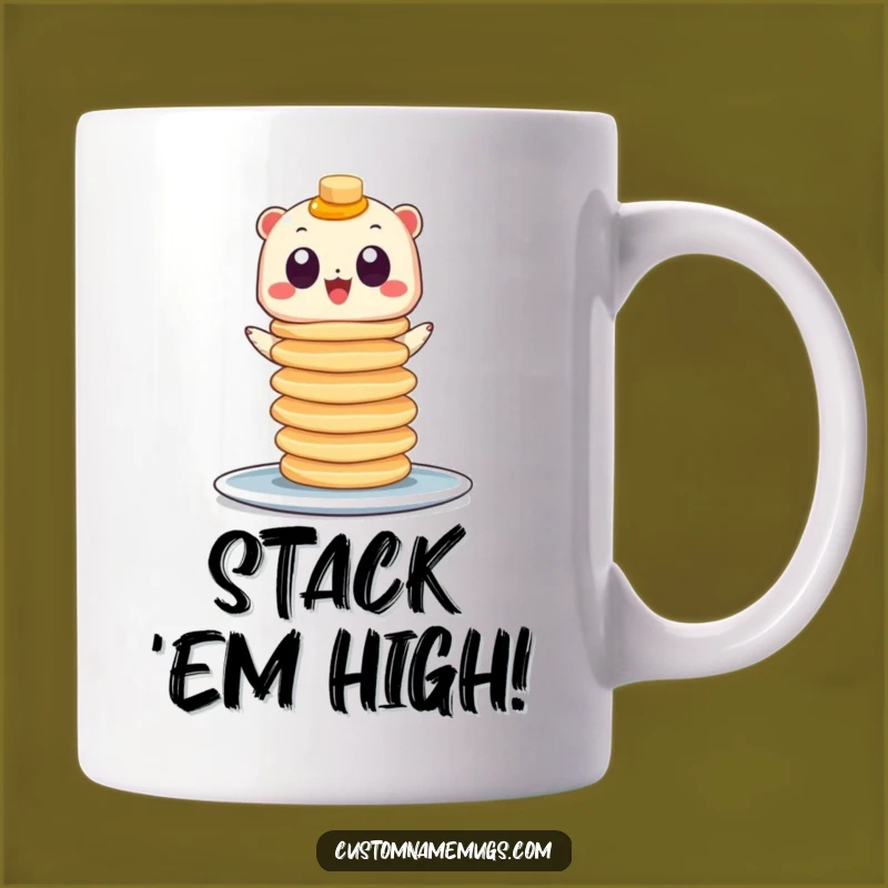 Funny Googly Eye Creature Pancake Mug - Hilarious Breakfast Gift for Stack Lovers