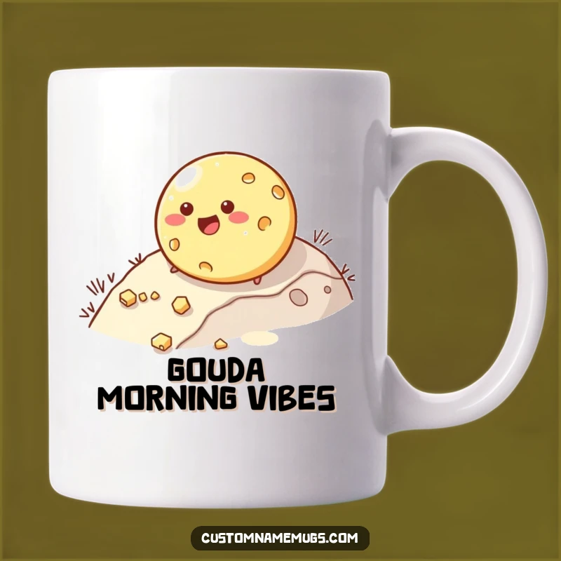 Funny Rolling Cheese Mug: A Comical Character's Cheesy Adventure Gift