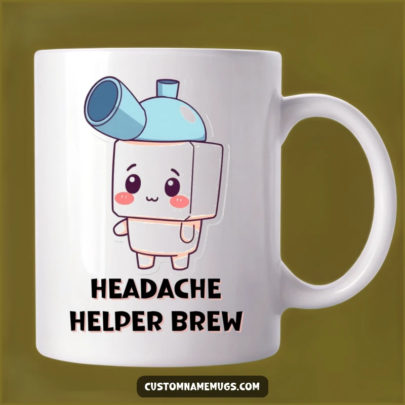 Funny Plunger Hat Mug: A Hilarious Blocky Character's Accidental Headwear Gift