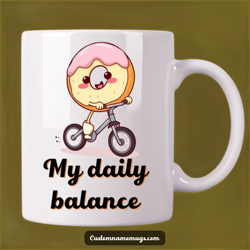 Funny Donut Unicycle Mug - Hilarious Balanced Ride Gift for Sweet Treat Lovers
