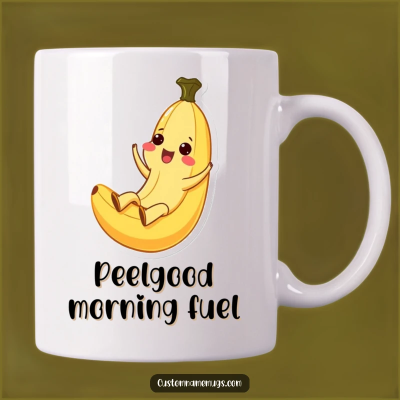 Funny Kawaii Banana Peel Slide Mug: Ecstatic Fruit Fun, Perfect Gift!