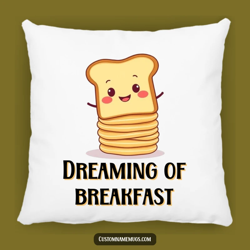 Funny Toast Pancake Pillow - Comfy & Humorous Accent for Breakfast Lovers