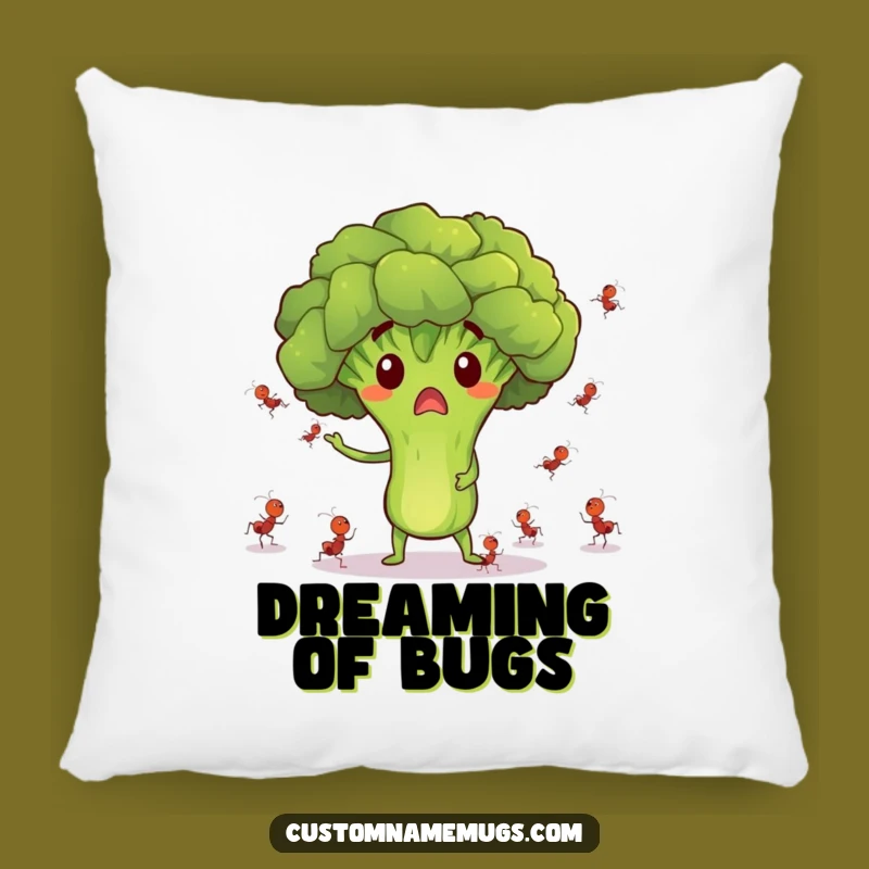 Funny Surprised Broccoli Ant Juggling Pillow - Cozy & Quirky!