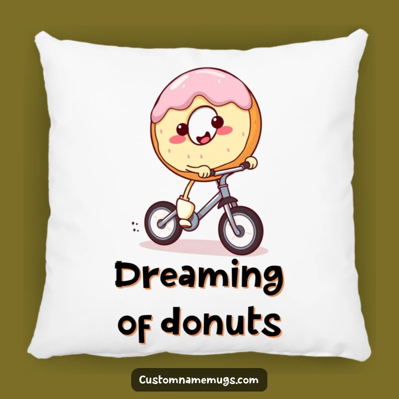 Funny Donut Ride Pillow - Comfy & Humorous Accent for Sweet Decor