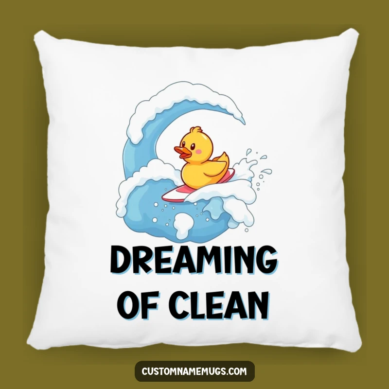 Funny Rubber Ducky Surfer Pillow: Cozy Brave Character Cushion