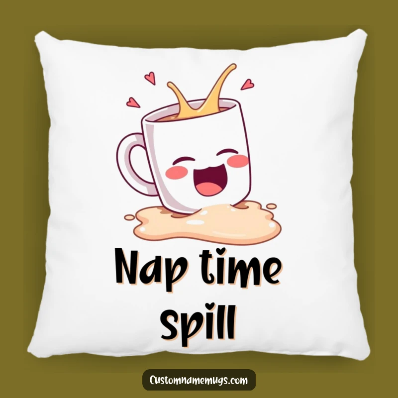 Funny Coffee Spill Laughing Pillow: Comfy & Hilarious Decor for Coffee Fans