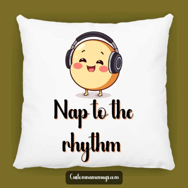 Funny Bread DJ Pillow: Cozy Smiling Character Cushion for Music Nooks