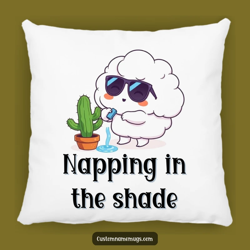 Funny Comfort Pillow: Cloud Character Cactus Cushion, Cozy Hilarious Gift