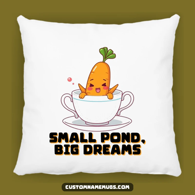 Funny Carrot Teacup Swimming Pillow: Snuggle with this Hilarious Tiny Adventurer!