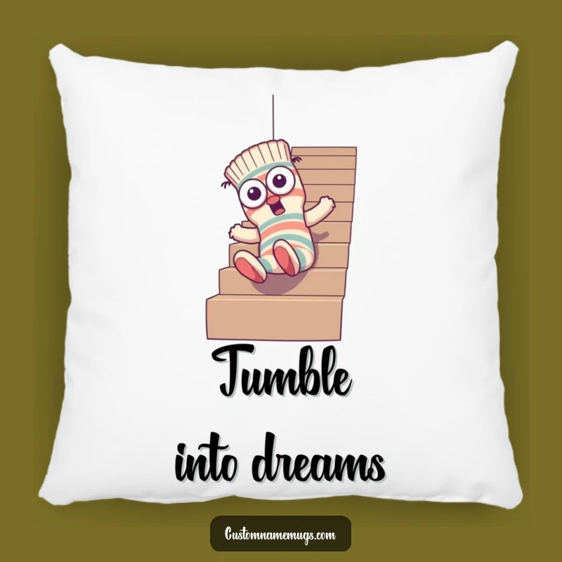 Funny Sock Stair Pillow: Goofy Character Comfort - Hilarious Gift!