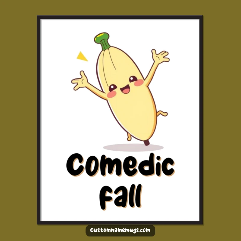 Funny Clumsy Banana Peel Digital Art: Hilarious Printable Decor for Comedy Lovers