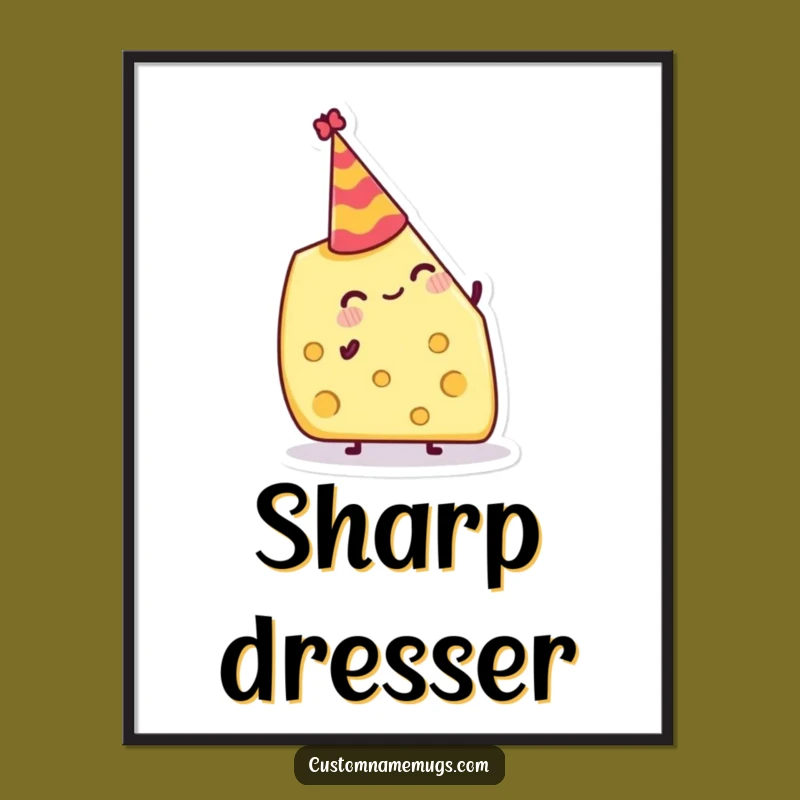 Funny Cheese Hat Digital Art: Printable Decor for Instant Cheesy Celebration