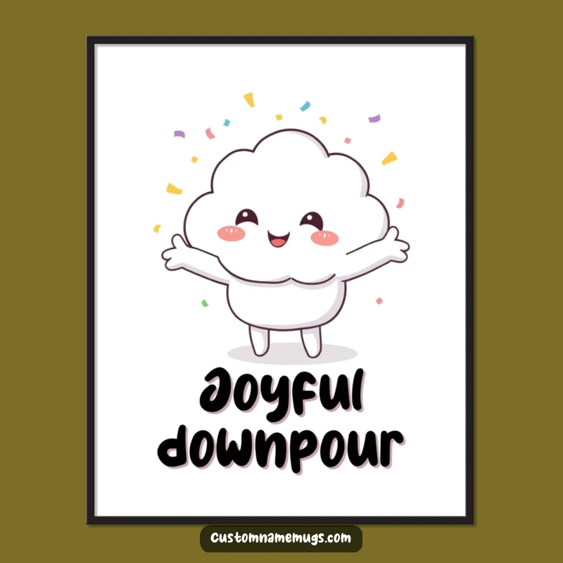 Funny Cloud Confetti Digital Print: Happy Celebration Art - Instant Decor!