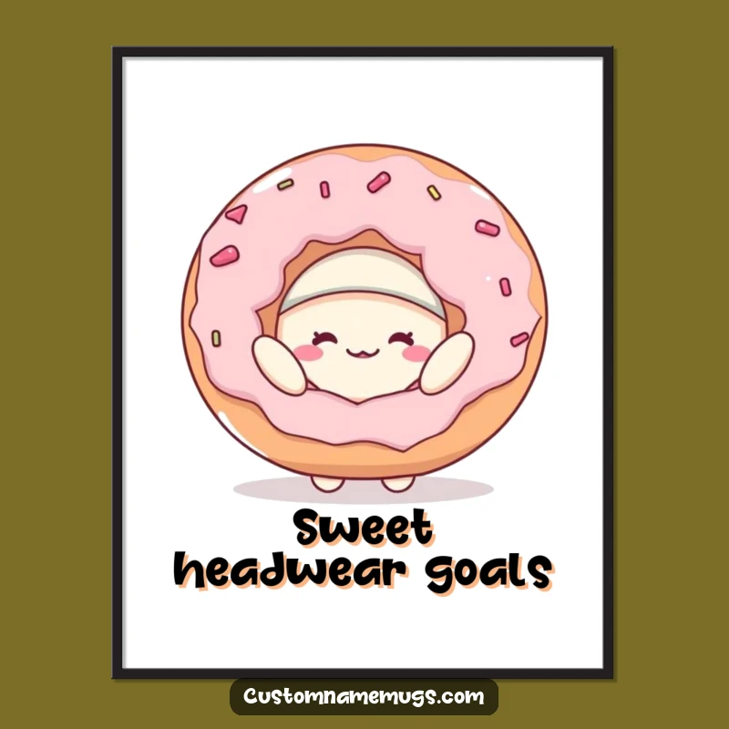 Funny Donut Hat Blob Digital Art - Instant Hilarious Character Decor