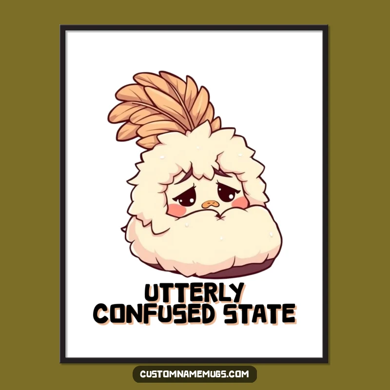 Funny Slipper Digital Art: Bewildered Character Print, Unique Funny Gift Decor