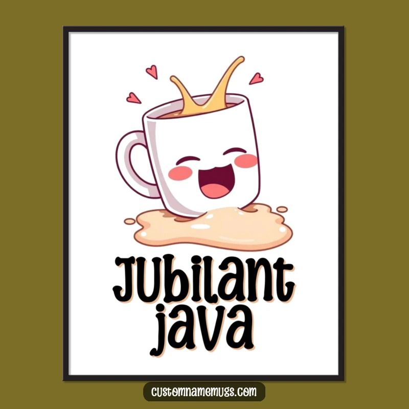 Funny Coffee Spill Laughing Digital Art: Hilarious Printable Wall Decor Gift