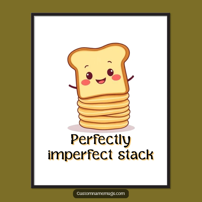 Funny Toast Pancake Digital Art - Humorous Breakfast Wall Decor