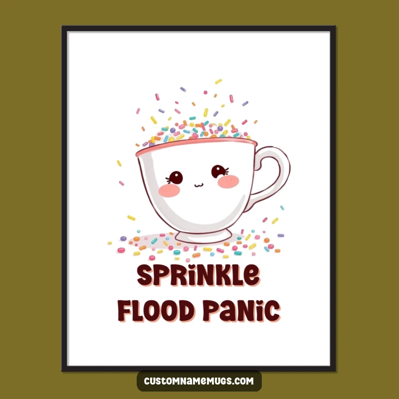 Funny Teacup Sprinkle Digital Art - Instant Download for Adorable Fun