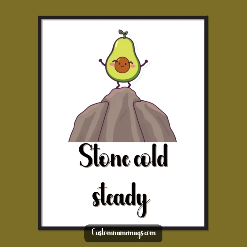 Funny Avocado Balance Digital Print: Instantly Add Whimsy to Your Walls