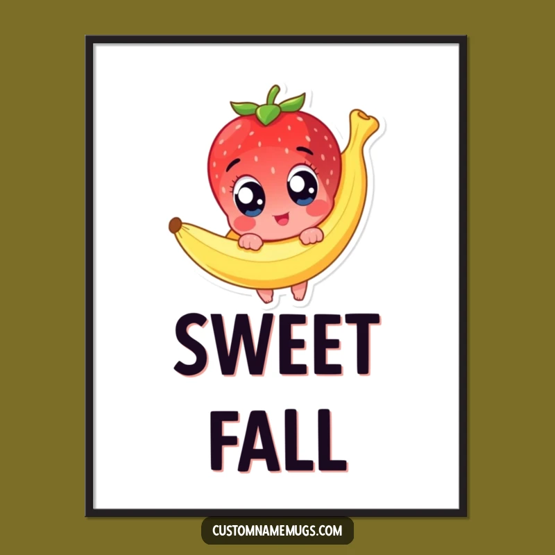 Funny Strawberry Slip Digital Print: Cute Fruit Art - Instant Hilarious Decor!