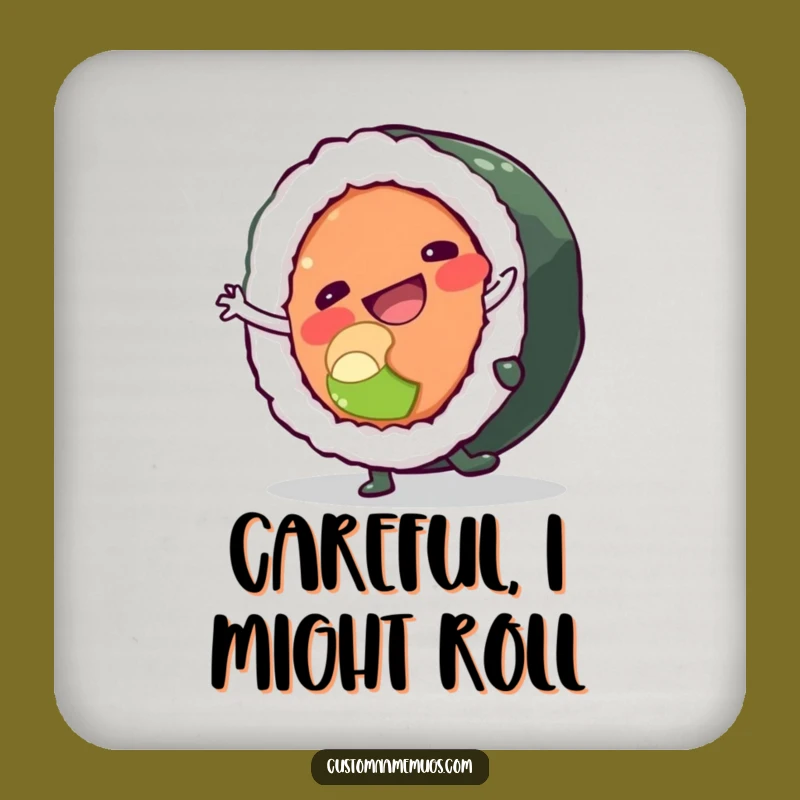 Funny Sushi Cartwheel Coaster: Protect Surfaces with Character Charm