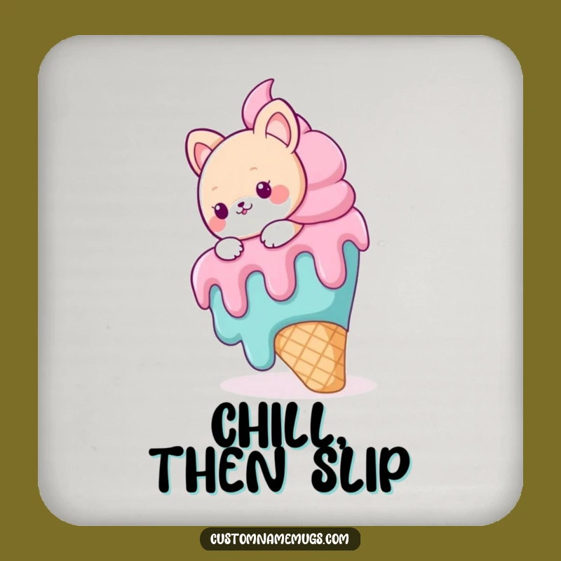 Funny Ice Cream Slip Coaster - Cute Animal Protection for Tables