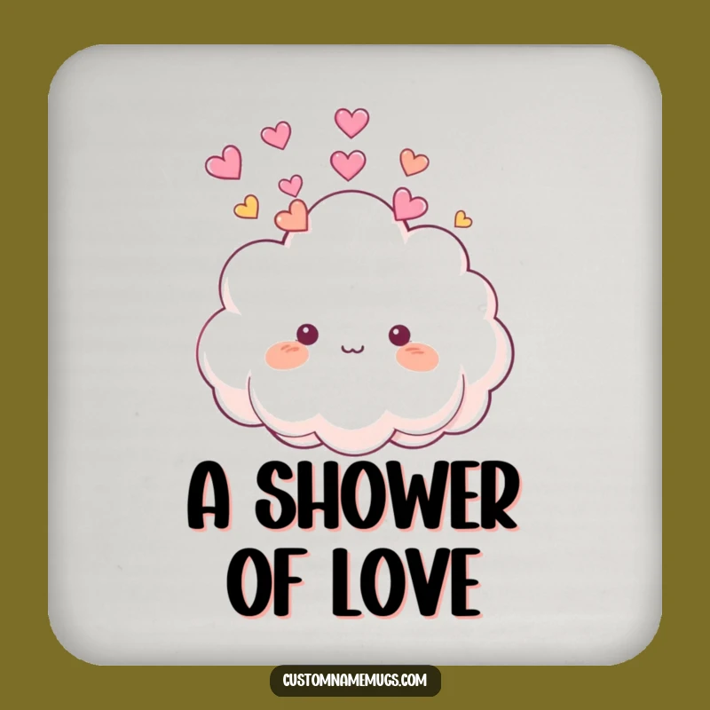 Funny Cloud Heart Coaster: Cute Fluffy Character Drink Protector for Joyful Tables