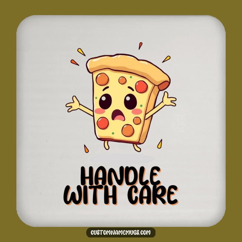 Funny Falling Pizza Coaster: Protect Surfaces with Humorous Art