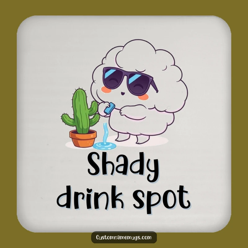 Funny Gardening Coaster: Cloud Character Cactus Protection, Humorous Table Gift