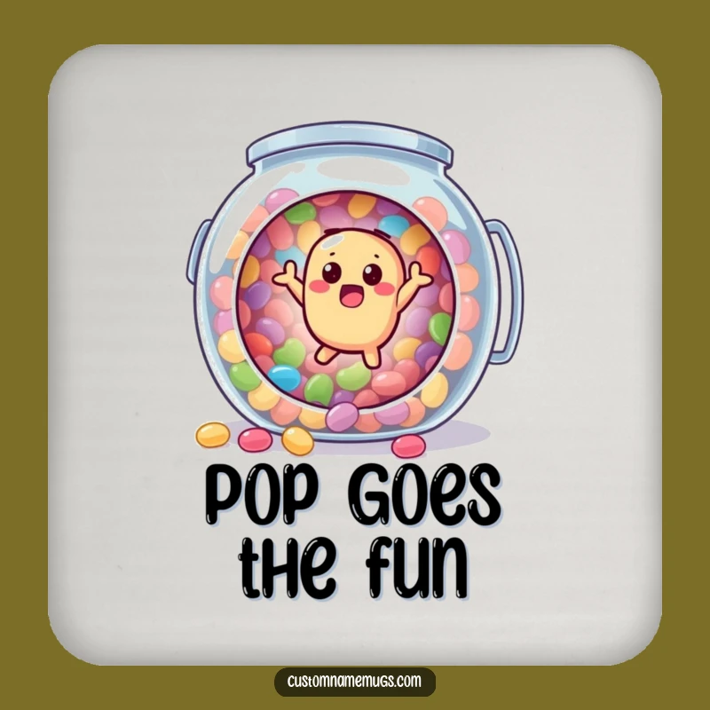 Funny Jellybean Candy Jar Coaster - Hilarious Surface Protection Gift!