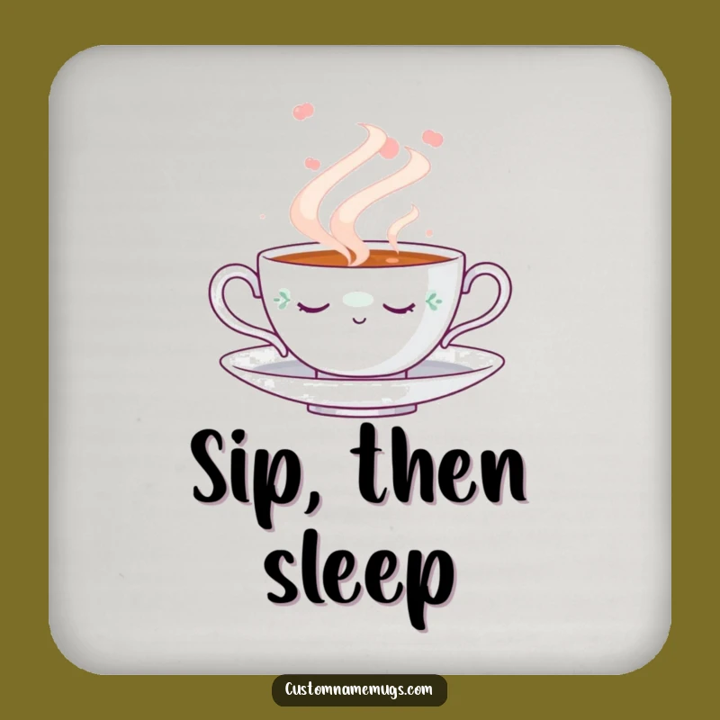 Funny Napping Teacup Coaster: Steam Dream Decor, Chic Gift