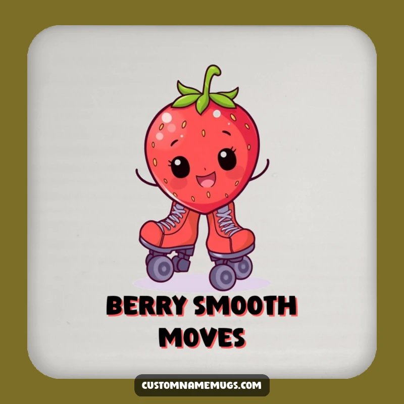 Funny Strawberry Roller Skate Coasters: Protect Surfaces with Berry Fun