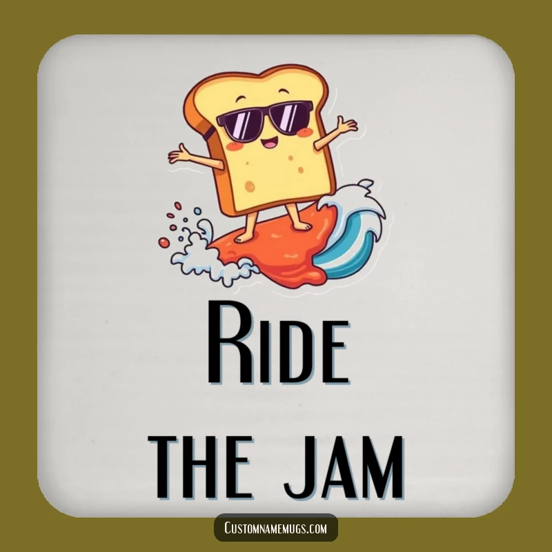 Funny Toast Surfer Coasters: Protect Surfaces with Hilarious Jam Wave Art