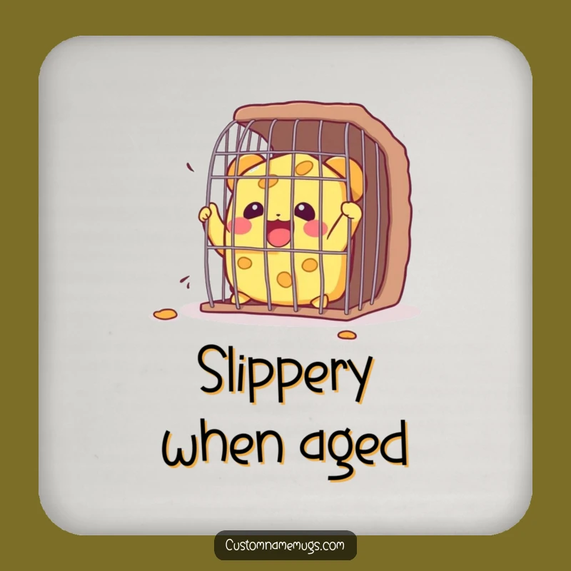 Funny Kawaii Cheese Cage Escape Coaster: Hilarious Protection for Your Table