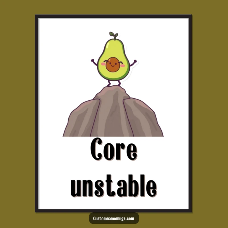 Funny Avocado Balance Poster: Decorate with Whimsical Food Art and Laughter